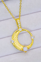 Load image into Gallery viewer, Inlaid Zircon and Natural Moonstone Pendant Necklace

