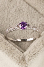 Load image into Gallery viewer, Inlaid Amethyst 4-Prong Ring

