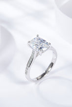 Load image into Gallery viewer, 3 Carat Moissanite Platinum-Plated Side Stone Ring
