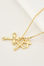 Load image into Gallery viewer, Inlaid Zircon Cross Pendant 925 Sterling Silver Necklace
