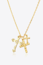 Load image into Gallery viewer, Inlaid Zircon Cross Pendant 925 Sterling Silver Necklace
