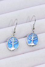Load image into Gallery viewer, Opal Blue Platinum-Plated Drop Earrings
