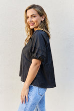 Load image into Gallery viewer, Petal Dew So Lovely Full Size Ruffle Sleeve V-Neck Top in Black
