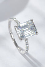 Load image into Gallery viewer, Emerald Cut 4 Carat Moissanite Side Stone Ring
