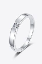 Load image into Gallery viewer, Inlaid Moissanite Rhodium-Plated Ring
