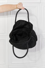 Load image into Gallery viewer, Justin Taylor Beach Date Straw Rattan Handbag in Black
