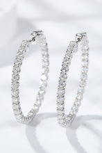 Load image into Gallery viewer, Platinum-Plated Moissanite Huggie Earrings
