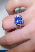 Load image into Gallery viewer, 2 Carat Cobalt Blue Moissanite 925 Sterling Silver Ring
