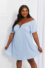 Load image into Gallery viewer, HEYSON Full Size Ruched Notched Neck Lace-Up Dress with Pockets
