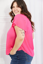 Load image into Gallery viewer, Sew In Love Just For You Full Size Short Ruffled sleeve length Top in Hot Pink
