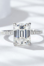 Load image into Gallery viewer, Emerald Cut 4 Carat Moissanite Side Stone Ring
