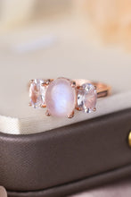 Load image into Gallery viewer, High Quality Natural Moonstone 925 Sterling Silver Three Stone Ring
