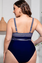 Load image into Gallery viewer, Plus Size Striped Tie-Waist One-Piece Swimsuit
