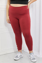 Load image into Gallery viewer, Yelete Ready For Action Full Size Ankle Cutout Active Leggings in Brick Red
