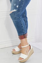 Load image into Gallery viewer, Judy Blue Gina Full Size Mid Rise Paisley Patch Cuff Boyfriend Jeans
