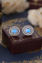 Load image into Gallery viewer, 925 Sterling Silver Opal Round Stud Earrings
