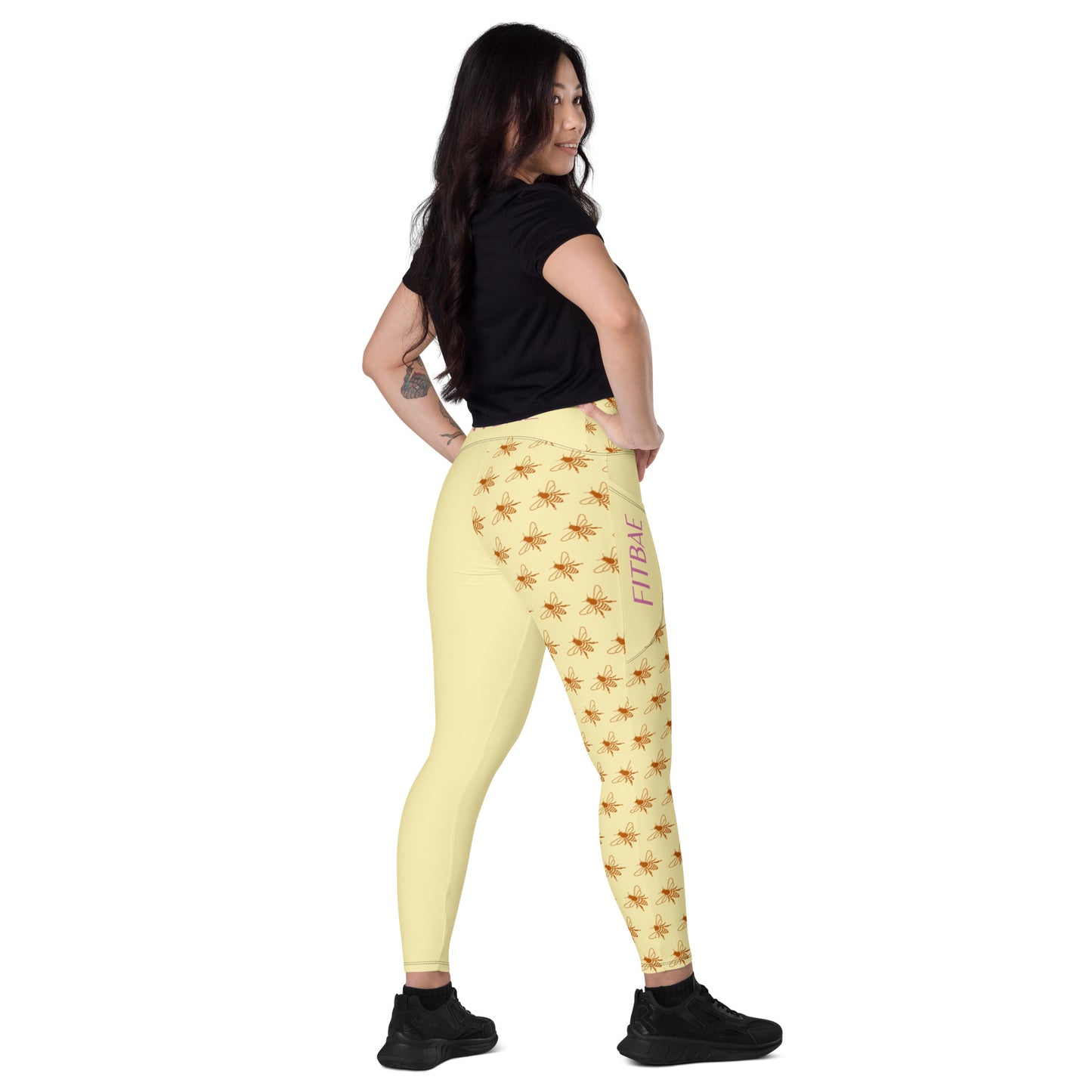 FitBae Busy Bee Crossover Leggings with Pockets