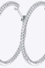 Load image into Gallery viewer, Inlaid Moissanite 925 Sterling Silver Hoop Earrings
