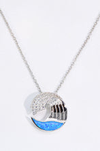 Load image into Gallery viewer, Opal and Zircon Wave Pendant Necklace
