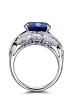 Load image into Gallery viewer, 5 Carat Lab-Grown Sapphire Platinum-Plated Ring
