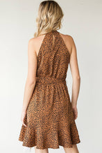 Load image into Gallery viewer, First Love Full Size Leopard Belted Sleeveless Dress
