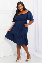 Load image into Gallery viewer, Davi &amp; Dani Full Size Let&#39;s Laugh Smocked Bow-Look Back Dress
