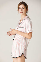 Load image into Gallery viewer, Lapel Collar Shirt and Shorts Lounge Set

