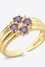 Load image into Gallery viewer, Zircon 925 Sterling Silver Open Ring
