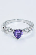 Load image into Gallery viewer, Crystal Heart 925 Sterling Silver Ring
