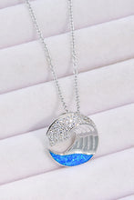 Load image into Gallery viewer, Opal and Zircon Wave Pendant Necklace

