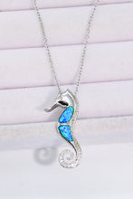 Load image into Gallery viewer, Opal Seahorse 925 Sterling Silver Necklace
