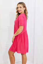 Load image into Gallery viewer, BOMBOM Another Day Swiss Dot Casual Dress in Fuchsia
