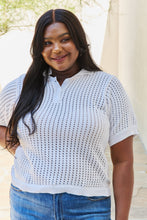 Load image into Gallery viewer, Petal Dew 143 Full Size Quarter Button Sheer Top in White

