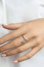 Load image into Gallery viewer, Inlaid Zircon Leaf-Shaped Open Ring
