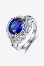Load image into Gallery viewer, 5 Carat Lab-Grown Sapphire Platinum-Plated Ring
