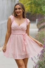 Load image into Gallery viewer, White Birch Full Size Short Sleeve Lace Woven Mini Dress
