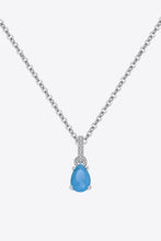 Load image into Gallery viewer, Teardrop Turquoise 4-Prong Pendant Necklace
