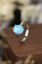 Load image into Gallery viewer, 925 Sterling Silver Opal Solitaire Ring
