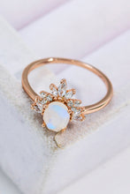 Load image into Gallery viewer, 18K Rose Gold-Plated Natural Moonstone Ring
