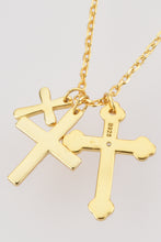 Load image into Gallery viewer, Inlaid Zircon Cross Pendant 925 Sterling Silver Necklace
