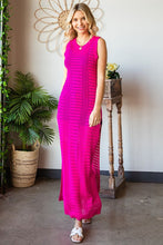 Load image into Gallery viewer, First Love Full Size Openwork Sleeveless Split Dress
