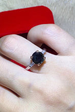 Load image into Gallery viewer, 2 Carat Black Moissanite Platinum-Plated Ring
