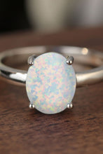 Load image into Gallery viewer, 925 Sterling Silver Opal Solitaire Ring

