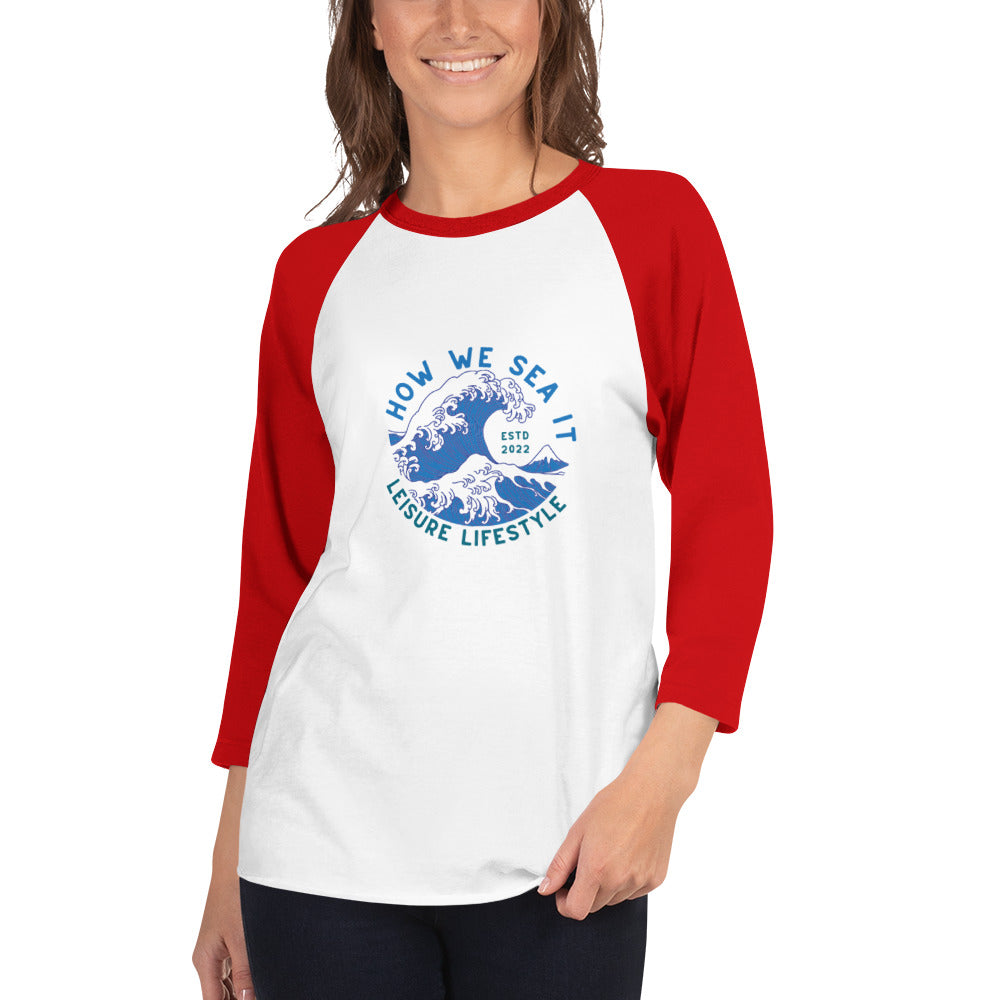 HOW WE SEA IT 3/4 sleeve raglan shirt